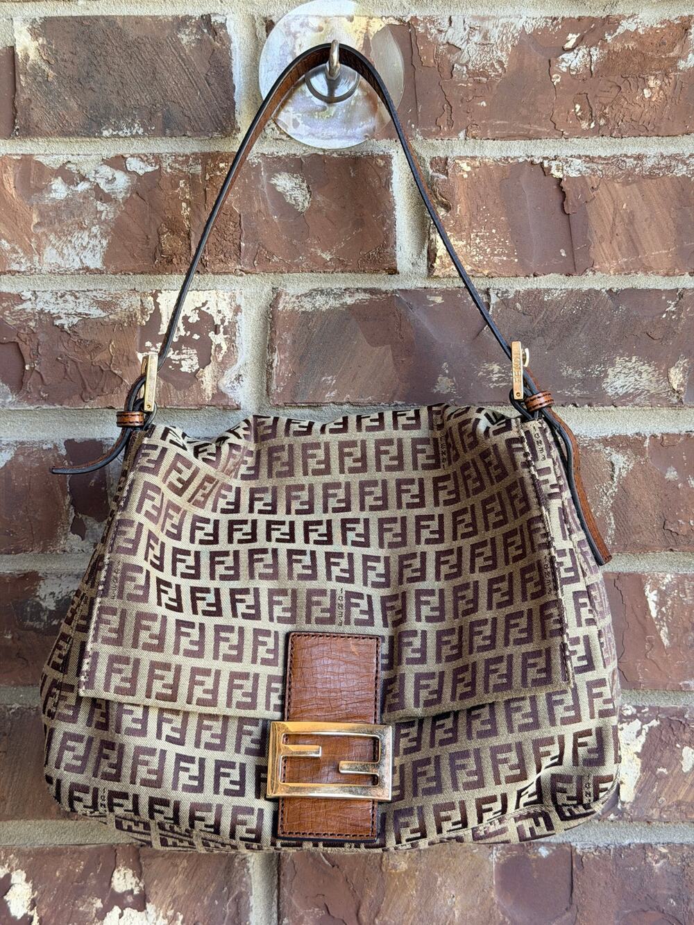 Fendi Mama Forever Bag Zucchino Canvas Brown 54673